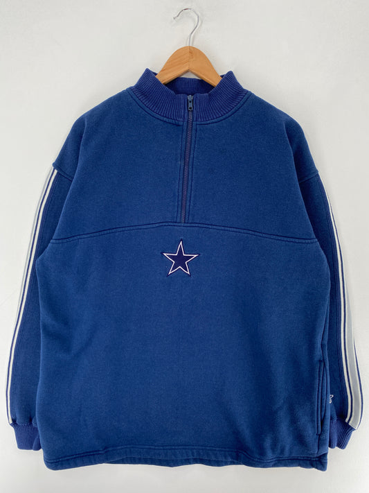 Vintage DALLAS COWBOYS Size XL NFL Half-zip Sweat-shirt / F5664S