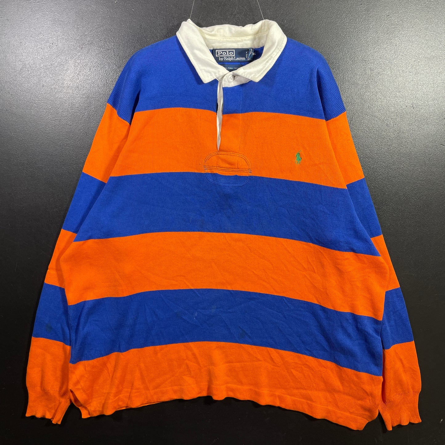 (XL) 90’s POLO RALPH LAUREN Pima Cotton knit Rugby-shirt / A01050R