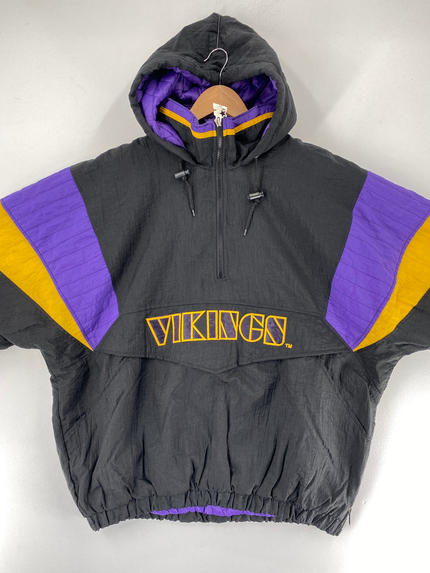 90's STARTER x VIKINGS Size L Vintage NFL Padded Nylon Jacket / F4422N