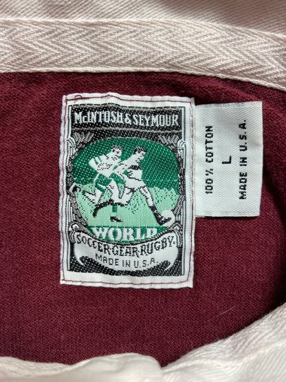 90's McINTOSH&SEYOUR Made in USA Size L Vintage Rugby shirt / G4007R