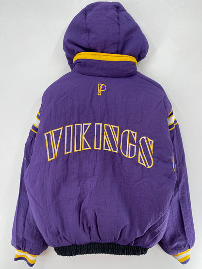 90’s PRO PLAYER x MINNESOTA VIKINGS Size M NFL Padded Reversible Nylon Jacket / F6059N
