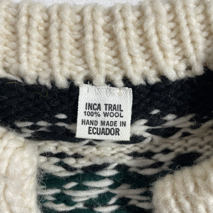 (Ladies.M) Vintage INCA TRAIL Hand Knit Wool Sweater / A1263K