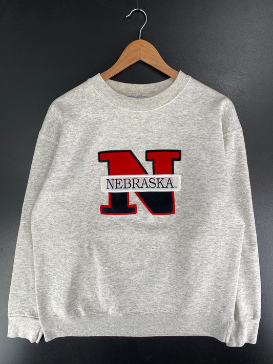 90's NEBRASKA Made in USA Size L Vintage College Sweat-shirt / F6095S