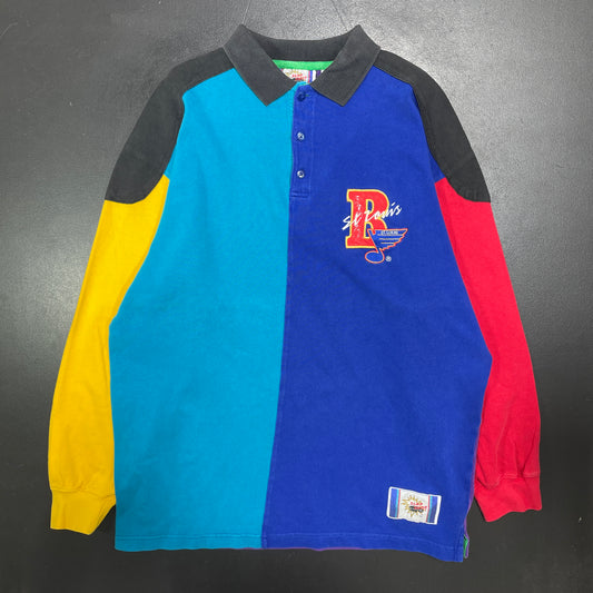 (L) 90’s ST. LOUIS BLUES Vintage NHL Rugby Shirt / A1545R