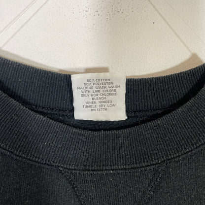 (XL) 90's Hanes PLAIN BLACK Sweat-shirt / A0744S