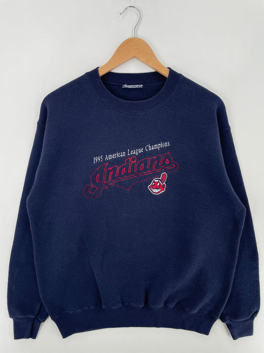 1995 CLEVELAND INDIANS Size Approx.L Vintage MLB Sweat-Shirt / G1188S