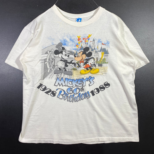 (L) 1988 DISNEY MICKEY 60TH BIRTHDAY Vintage T-Shirt / A0777T