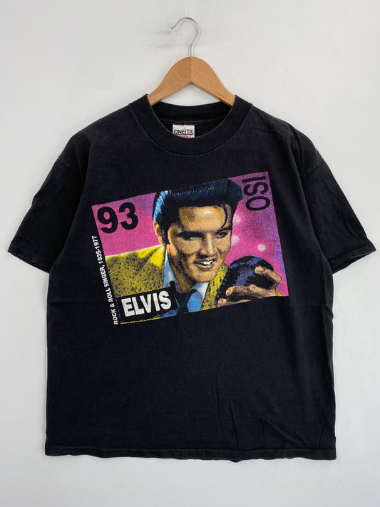 90's ELVIS PRESLEY Made in USA Size L Vintage Music T-Shirt / G6315T