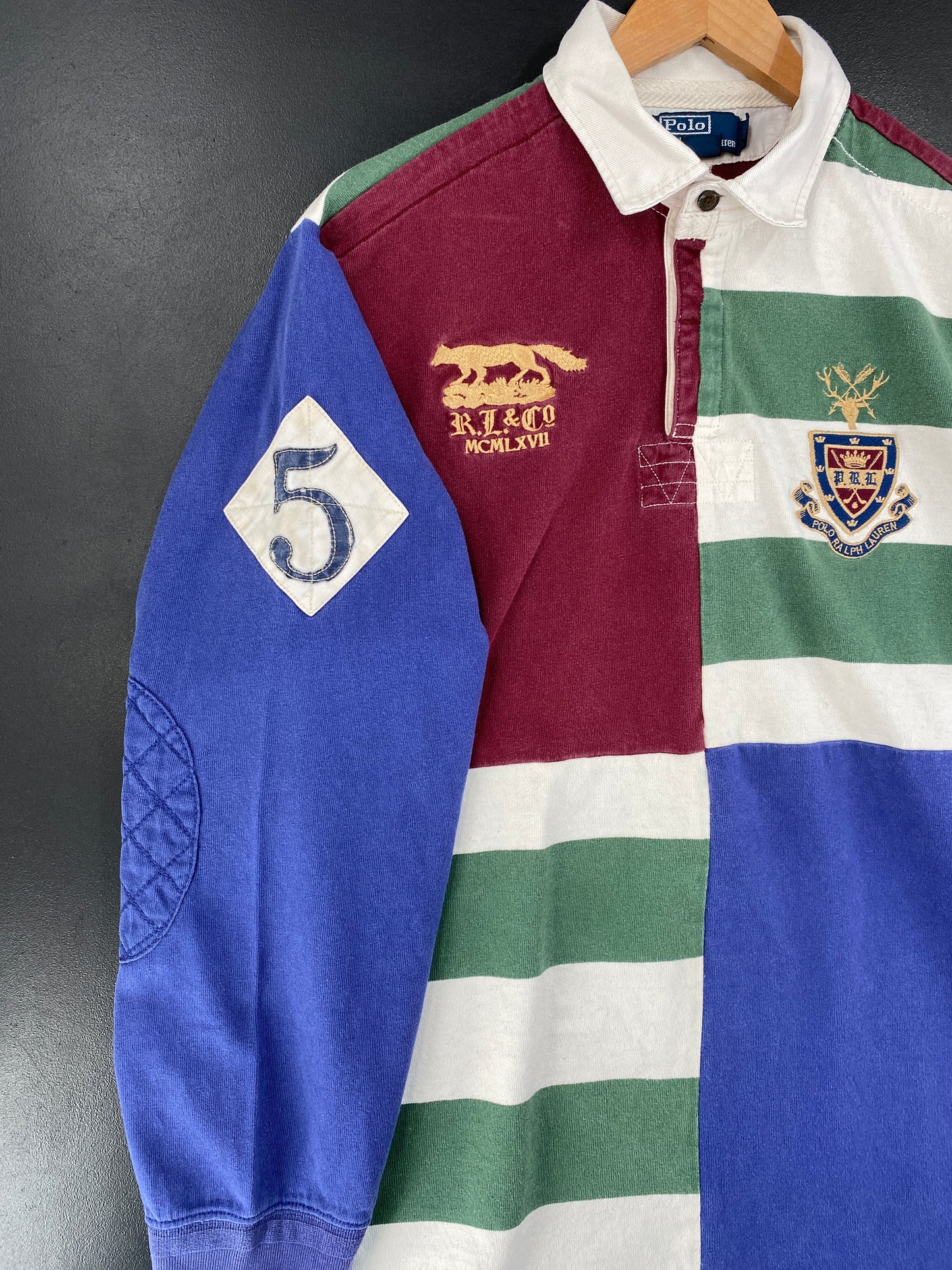 90’s POLO RALPH LAUREN Size XL Vintage Rugby-Shirt / G1672R