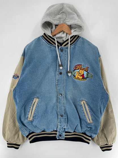 Vintage DISNEY WINNIE THE POOH Size Approx. L Denim Jacket / F5924J