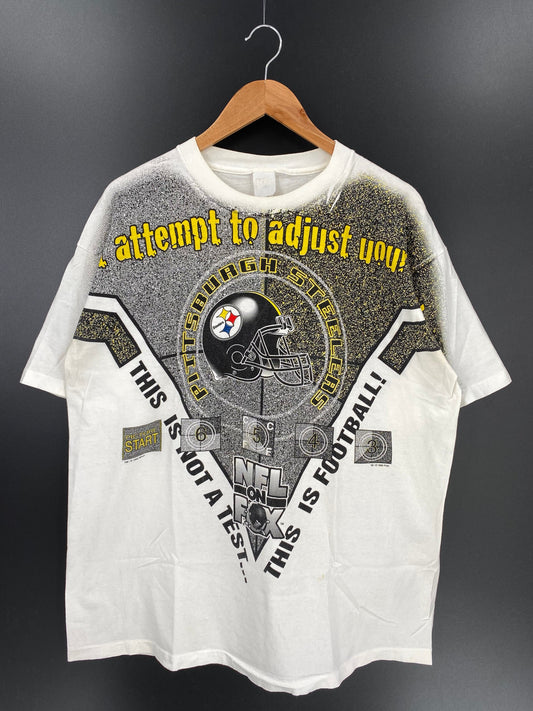 1996 PITTSBURGH STEELERS Made in USA Size XL Vintage NFL T-shirt / F1539T