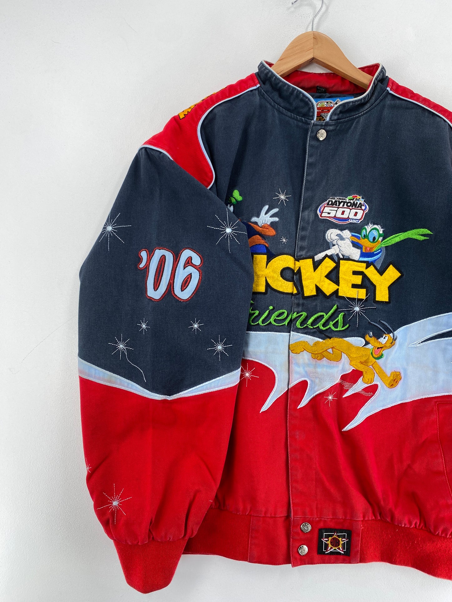 Vintage DISNEY Size XL Racing Denim Jacket / F4517J