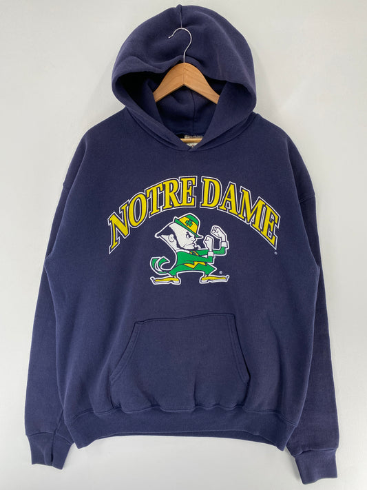 90's NOTRE DAME IRISH Made in USA Size L Vintage College Hoodie Sweat-Shirt / F5241S