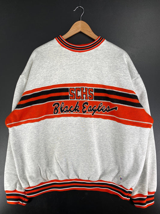 90's SCHS BLACK EAGLES Made in USA Size XXXL Vintage College Sweat-Shirt / G4855S