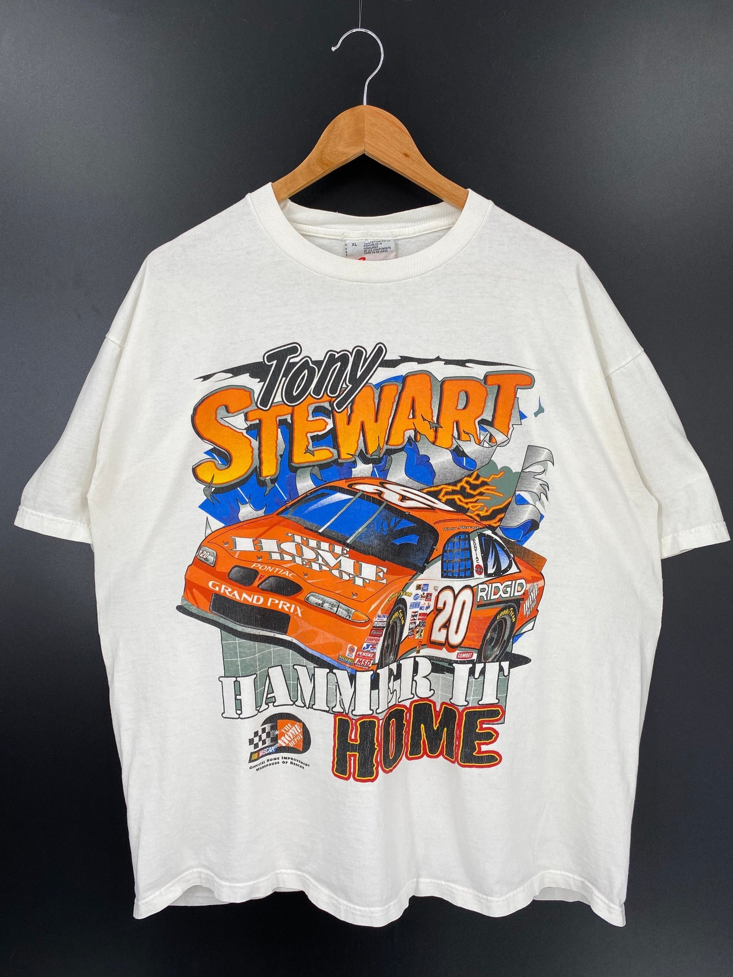 1999 NASCAR TONNY STEWART Size XL Vintage Racing T-Shirt / G540T