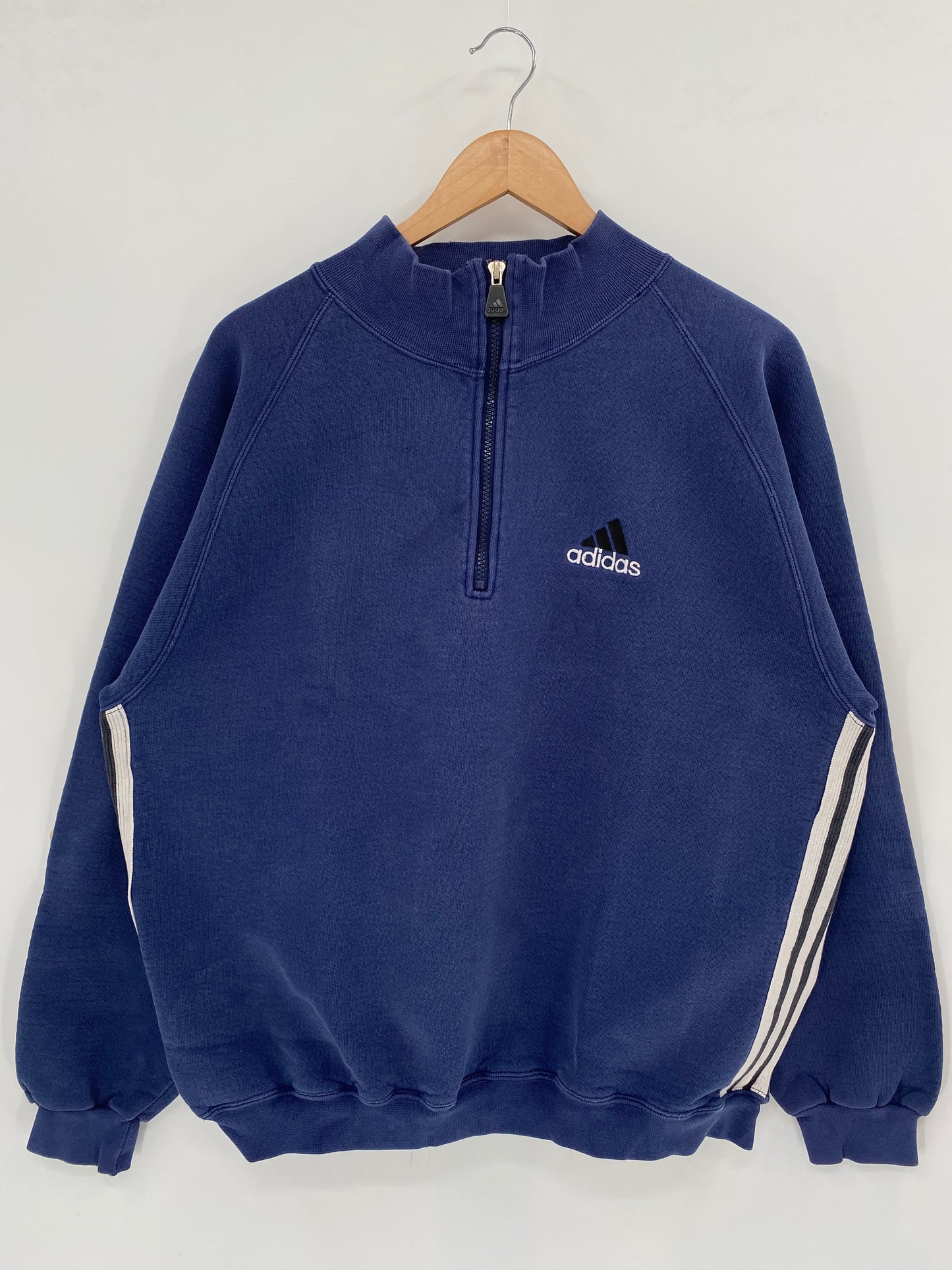 90’s ADIDAS Made in USA Size L Vintage Half-zip Sweat-shirt / F5597S