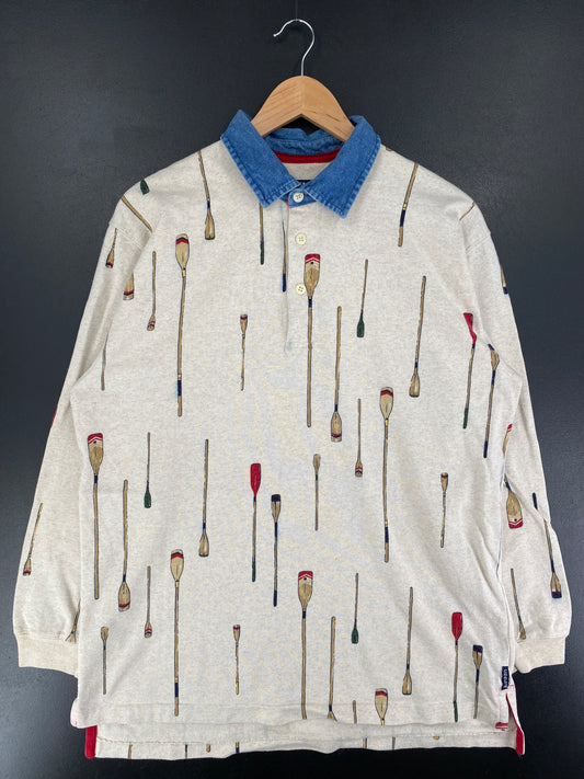 90’s CHAPS RALPH LAUREN Size L Rugby-Shirt / F1394R