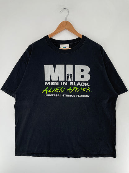 Vintage MEN IN BLACK UNIVERSAL STUDIO FLORIDA Size No Tag Approx. XL T-Shirt / F2985T