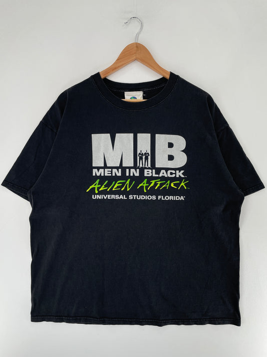 Vintage MEN IN BLACK UNIVERSAL STUDIO FLORIDA Size No Tag Approx. XL T-Shirt / F2985T