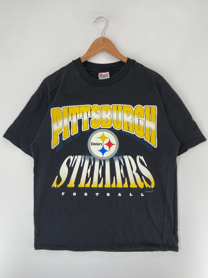1995 PITTSBURGH STEELERS Size L Vintage NFL T-Shirt / F3276T