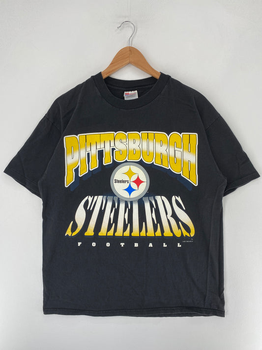 1995 PITTSBURGH STEELERS Size L Vintage NFL T-Shirt / F3276T