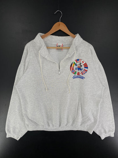 90's EPCOT CENTER x MICKEY Size Approx XL DISNEY Half-zip Sweat / F1089S