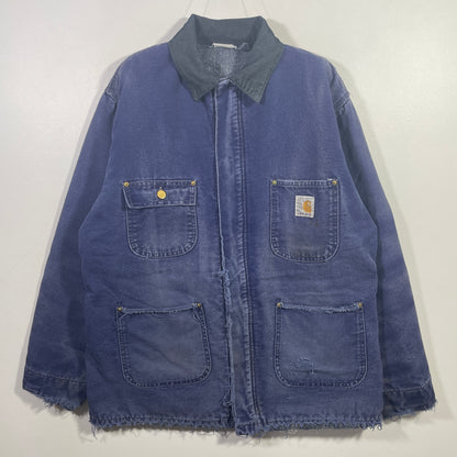 (Approx.L) 80's Distressed CARHARTT Vintage Duck Jacket / A0895J