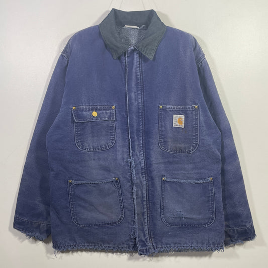 (Approx.L) 80's Distressed CARHARTT Vintage Duck Jacket / A0895J