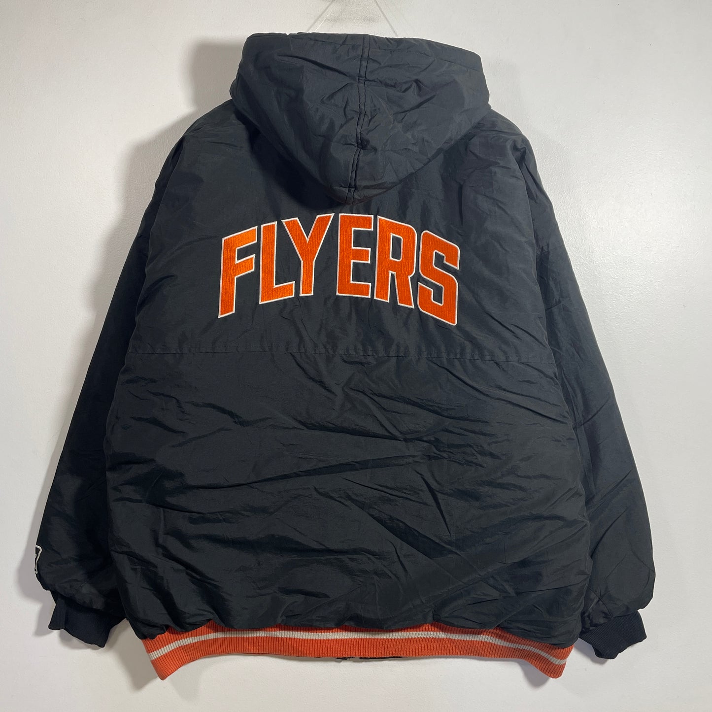 (XL) Early 90’s STARTER x PHILADELPHIA FLYERS Vintage NHL Padded Nylon Jacket / A1357N