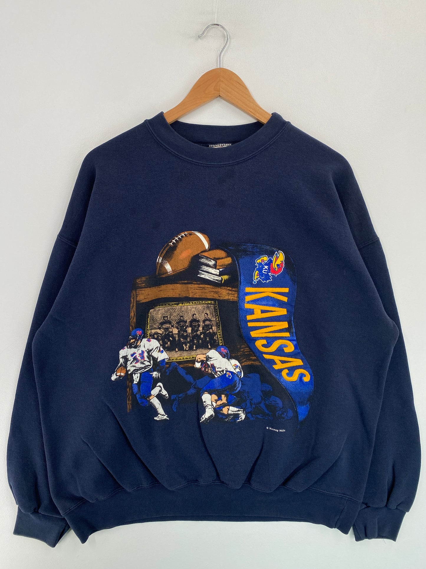 90's KANSAS JAYHAWKS Made in USA Size XL Vintage College Sweat-shirt / G6958S