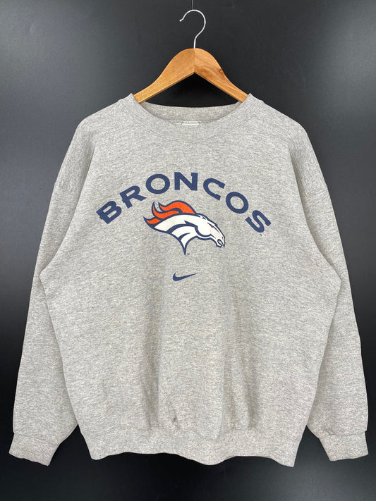 90's NIKE BRONCOS Made in USA Size L Vintage NFL Sweat-shirt / F1468S