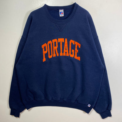 (XXL) 90’s Russell PORTAGE College Sweat-Shirt / A0149S