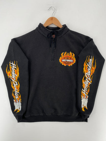 1991 HARLEY DAVIDSON Made in USA Size XL Vintage Half-zip Sweat Shirt / G1949S