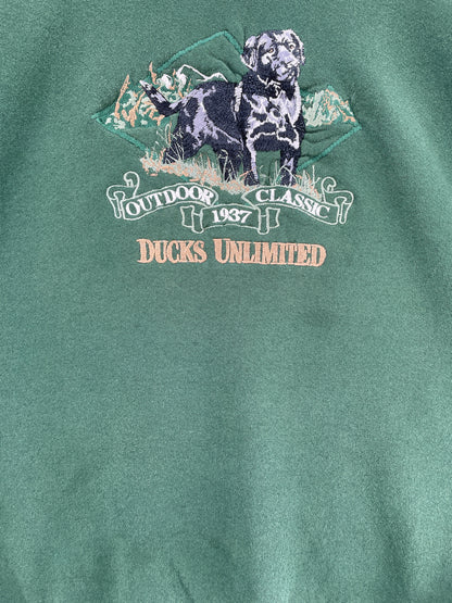 90's DOG DUCKS UNLIMITED Made in USA Size L Vintage Sweat-Shirt / F3784S