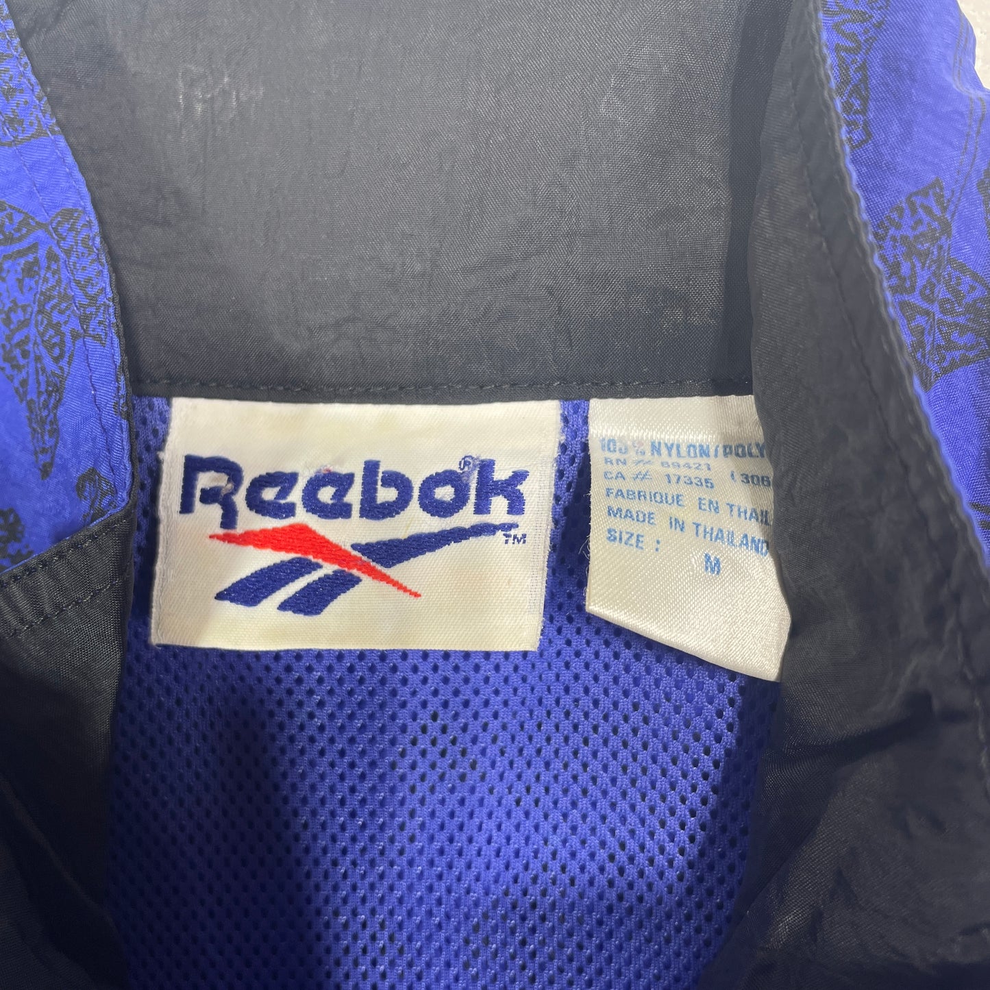 (M) 90’s REEBOK Leaf Print Vintage Nylon Jacket / A1550N