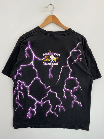 Vintage LIGHTNING EAGLE NORTON CHAMPAGNE Size XL T-Shirt / G6319T