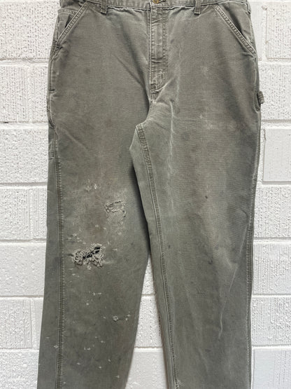 (W37xL32) Vintage CARHARTT Distressed Style Duck Pants / A1160P