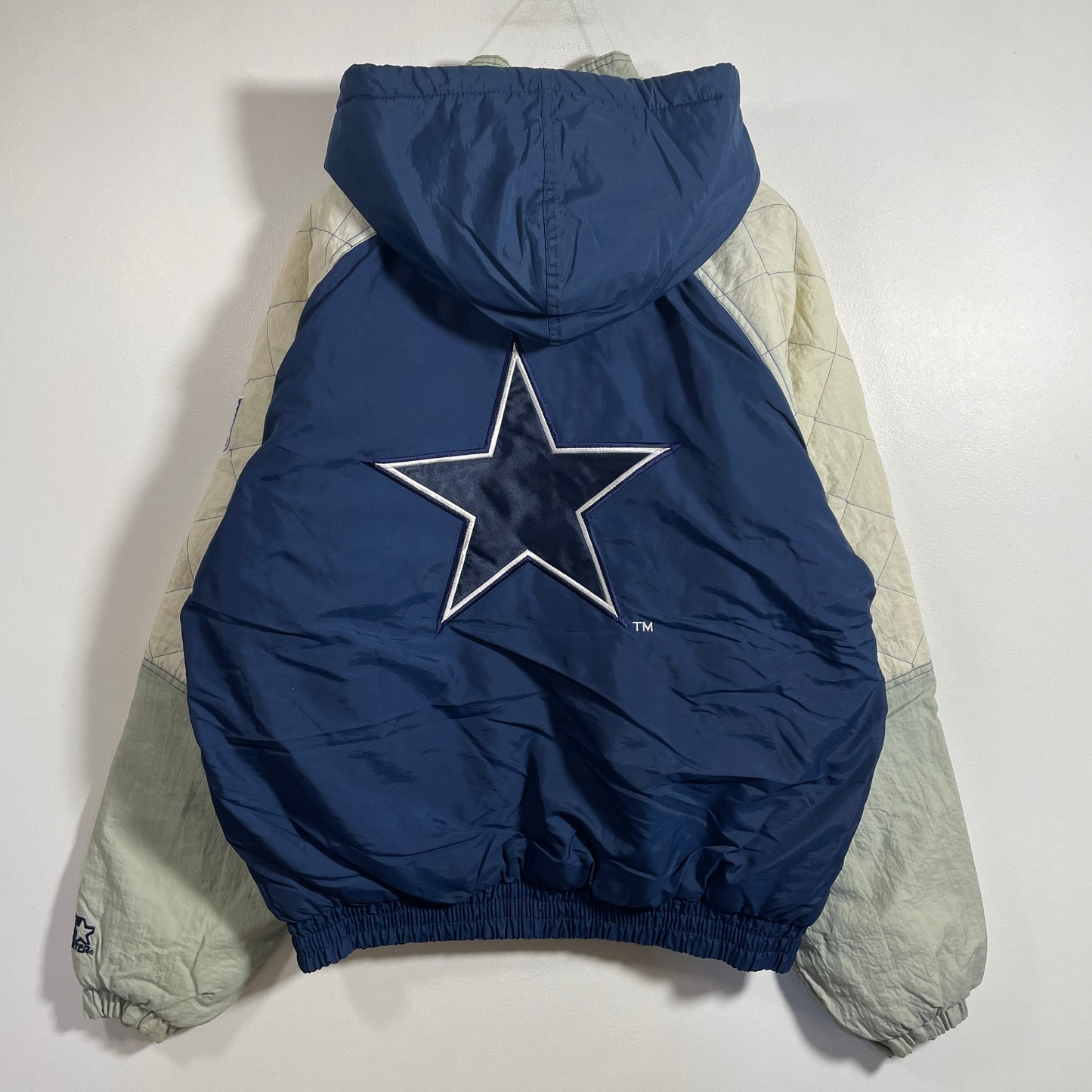 (M) 90’s STARTER x DALLAS COWBOYS Vintage NFL Padded Nylon Jacket / A1362N