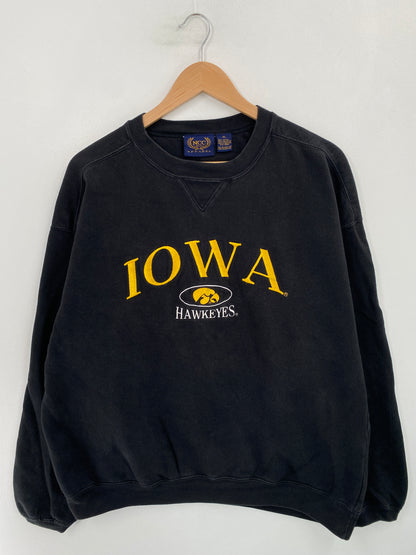 Vintage IOWA HAWKEYES Size XL College Sweat-shirt / G5457S