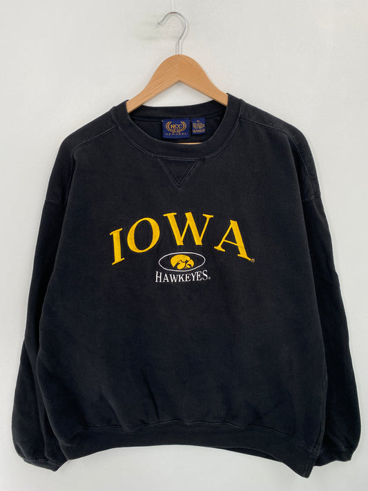 Vintage IOWA HAWKEYES Size XL College Sweat-shirt / G5457S