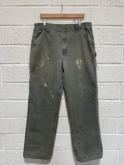 (W37xL32) Vintage CARHARTT Distressed Style Duck Pants / A1162P