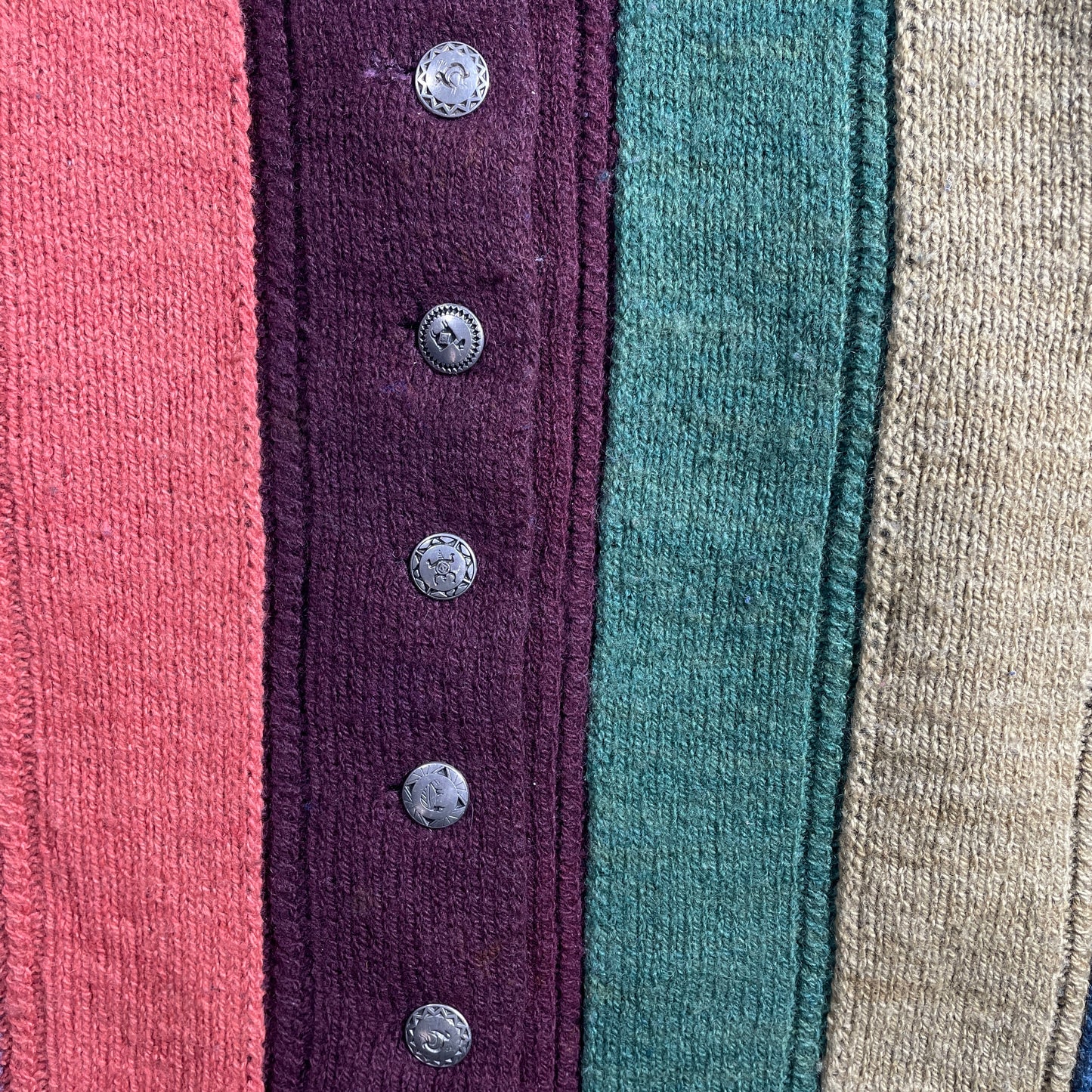 (Approx.Ladies.M) Vintage Multicolor Striped Wool Knit Sweater / A1260K