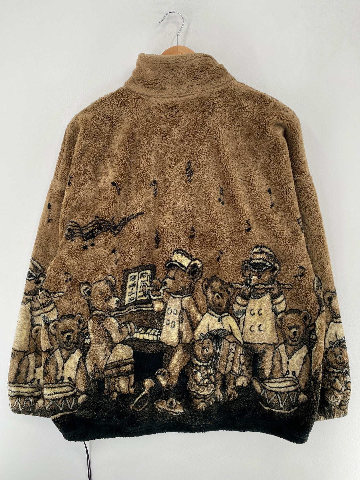 90's BEAR MARCHING BAND Size L Vintage Zip Up Fleece Jacket / F6567F