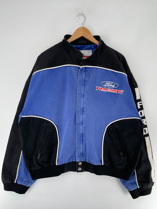 .Vintage NASCAR FORD Size No Tag Approx. XXL Racing Jacket / F2646J