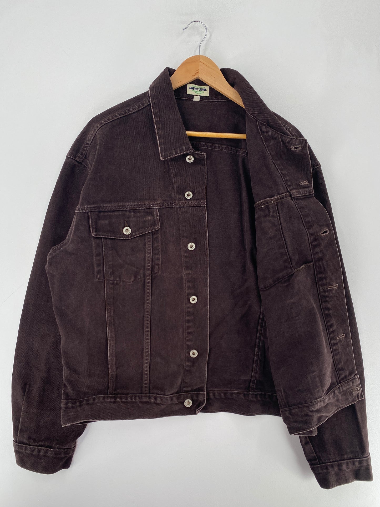 90's GUESS JEANS Made in USA Size XL Vintage Denim Jacket / F6817J