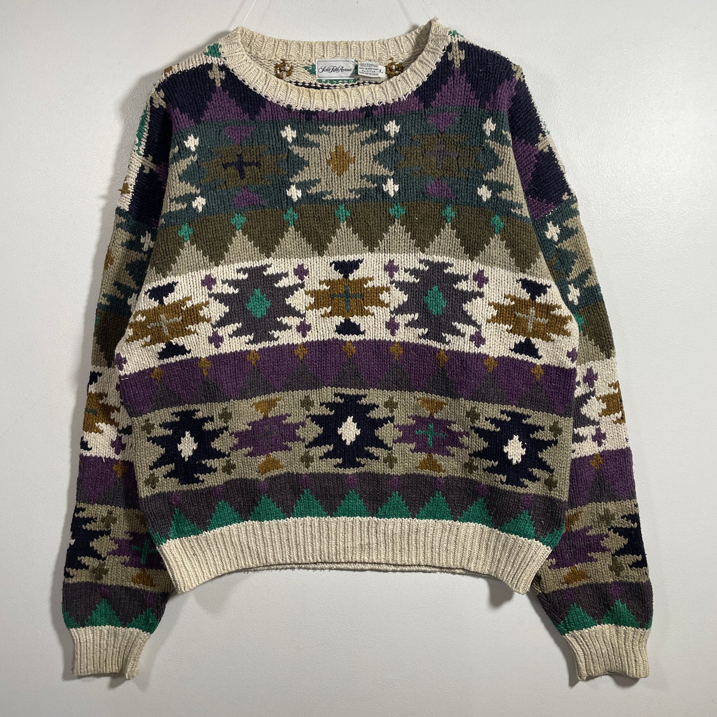 (L) Vintage SAKS FIFTH AVENUE Wool Knit Sweater / A1259K