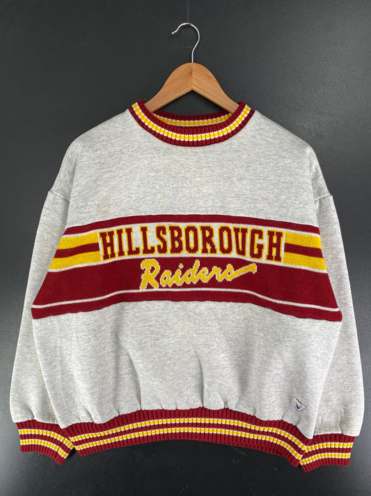 90's HILLSBOROUGH RAIDERS Size NoTag (Approx.M) Vintage College Sweat-shirt / G3771S