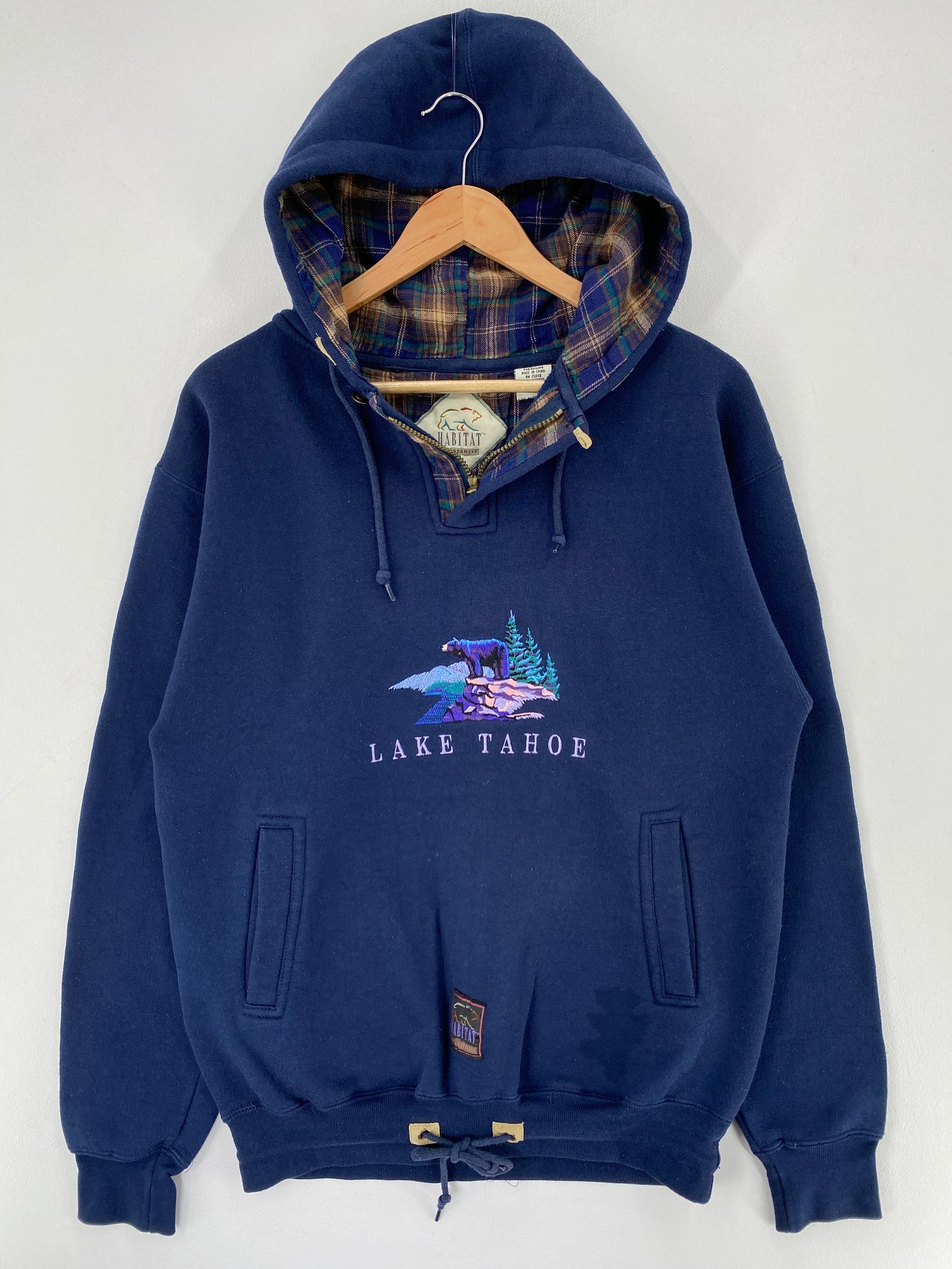Vintage LAKE TAHOE Size M Animal Hoodie Sweat-Shirt / F9064S