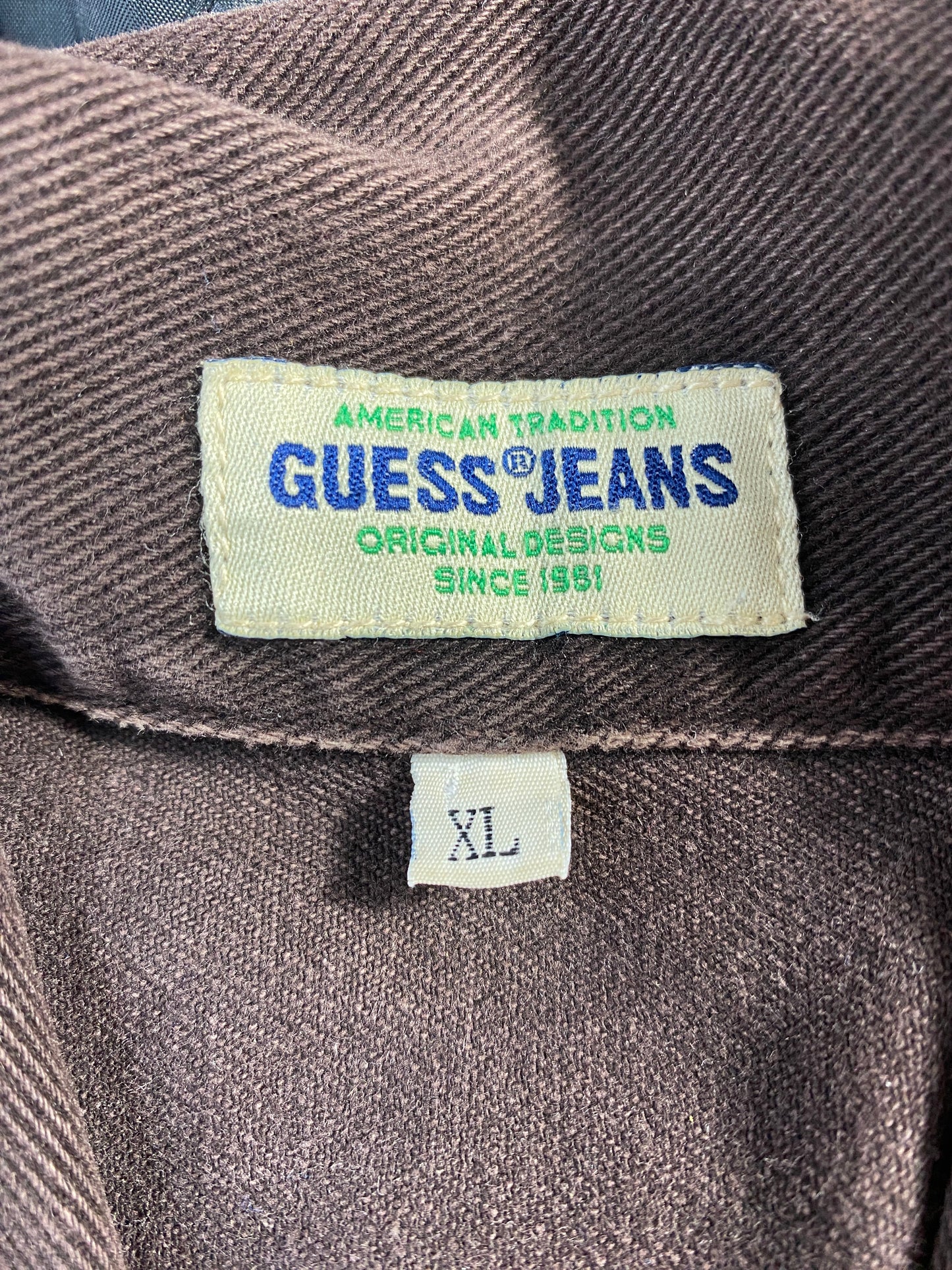 90's GUESS JEANS Made in USA Size XL Vintage Denim Jacket / F6817J