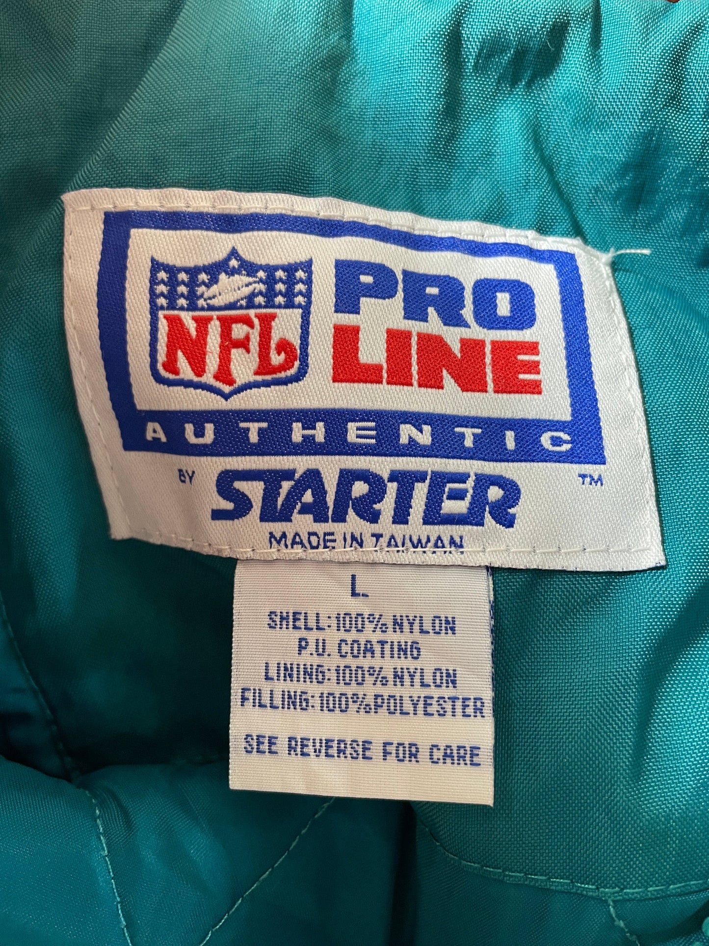90's STARTER x MIAMI DOLPHINS Size L Vintage NFL Padded Nylon Jacket / F5864N